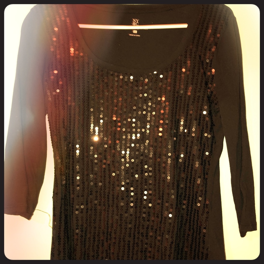 Black sequence top